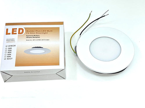 M0726 : M.T.C Canada 4 Inch LED 9W Flush Mount Ceiling Light 5cct 3K-6K Change Colour with Button, Fit On J Box and Magnetic Trim 120VAC 900lm CETL