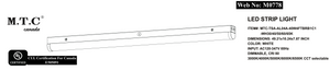 (Pack of 4) M0778:LED Strip light /LED Shop Light 4 Feet Wattage Selectable 20W /30W /40W With Button And 5CCT (3K/4K/5K/6K/65K ) With Button Input 120-347VAC CUL Certified