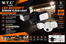 Cul Certified M0866 :M.T.C Canada LED Security Flood Light with PIR Motion Sensor & Photocell, 25W/16W Selectable, Up to 3500 Lumens, 3K–6K 5CCT 120V AC, Outdoor Available in 2 Colors