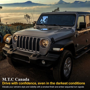 M0526 : LED Fender Flare Light Side Markers Turn Signal for Jeep Wrangler JL Gladiator Rubicon Sahara Sport Version 2018 and Plus