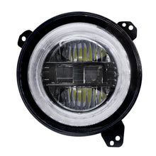 M0694 : M.T.C Canada 9 Inch Round Led Headlight with White Halo (White DRL + Turn Amber) High Low Beam Day Time Running Light Compatible with Jeep Wrangler JL 2018+ Sport Rubicon, DOT Approved Head