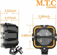 Full Kit M0854 – M.T.C Canada 4" 90W (45Wx2) LED Driving Light with DRL, High/Low Beam 6000K, IP68 Waterproof (12000LM, Amber DRL) With Dual Switch Wiring harness