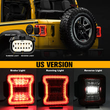 M0691 : M.T.C Canada RED LED Tail Lights For Jeep Wrangler JL JLU 2018-2024 (RED And white Lens) Accessories Brake Light Reverse Light Turn Signal Light )