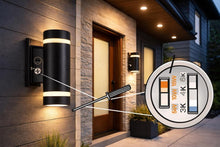 Pack of 6) M0835 - Cul Certified M.T.C Canada LED Up Down Wall Pack Light – 5W/10W/15W Adjustable, 3CCT Selectable (3000K/4000K/6000K), Black, Outdoor Wall Sconce, AC120-277VAC with Photocell