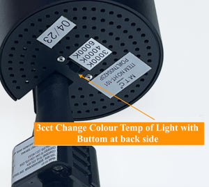 Black Housing (Pack of 4 Piece)) :(M0683) M.T.C Canada LED Track Light 30W 3000lm 3 Pin 3cct (3K,4K,6K) Change Colour with Button at Back Side CETL 3 Pin H Type Track Fit, Input 120VAC