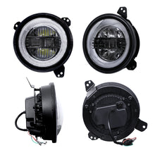 M0694 : M.T.C Canada 9 Inch Round Led Headlight with White Halo (White DRL + Turn Amber) High Low Beam Day Time Running Light Compatible with Jeep Wrangler JL 2018+ Sport Rubicon, DOT Approved Head