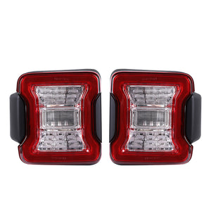 M0691 : M.T.C Canada RED LED Tail Lights For Jeep Wrangler JL JLU 2018-2023 (RED And white Lens) Accessories Brake Light Reverse Light Turn Signal Light )