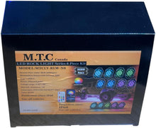 Upgraded M0858 8 Pcs Kit : Commercial Grade M.T.C Canada LED Rock Light Kit (8PCS RGBW + Signal Function) (Turn Amber + RED Brake Light With Remote and APP