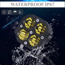 (Pack of 4 Piece) M0670 Yellow : M.T.C Canada LED 40W Yellow Off Road Work Light/LED Pod/LED Bar 4000lm Inout 10-30VDC IP67 Waterproof With Relay Button and Remote Flash Option