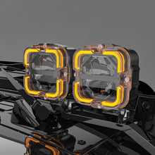 Full Kit M0854 – M.T.C Canada 4" 90W (45Wx2) LED Driving Light with DRL, High/Low Beam 6000K, IP68 Waterproof (12000LM, Amber DRL) With Dual Switch Wiring harness