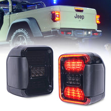 M0693 : M.T.C Canada LED Tail LED Tail Lights Fit For Jeep Gladiator JT 2019 2020 2021 2022 2023 Smoked Taillights Brake Light Turn Signal Light Reverse Back Up Assembly (Black Housing Smoke Lens),