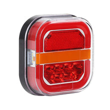 1 Pair (Left + Right) M0750 :M.T.C Canada 4 Inch LED Tail light 2X Amber+Red Square LED Truck Trailer Stop Turn Signal Tail Brake Light DRL