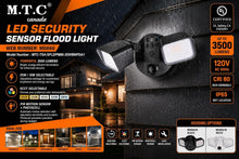 Cul Certified M0866 :M.T.C Canada LED Security Flood Light with PIR Motion Sensor & Photocell, 25W/16W Selectable, Up to 3500 Lumens, 3K–6K 5CCT 120V AC, Outdoor Available in 2 Colors