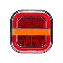 1 Pair (Left + Right) M0750 :M.T.C Canada 4 Inch LED Tail light 2X Amber+Red Square LED Truck Trailer Stop Turn Signal Tail Brake Light DRL