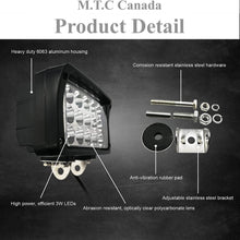 (PACK OF 2 )M0667:Led Work Spot  Lights (4x6 With Bracket ) 45w 6inch Led Lights Bar Fog Lights 12/24V With Mount Brackets for Trucks,Tractor,Off-Road 4x4, ATV, SUV, UTV,Boat -Waterproof