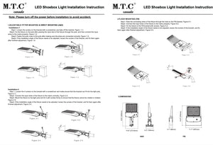 1 Pack  M0724: M.T.C Canada® LED Parking Lot Lights/ LED Street Light / LED Shoe box Light /LED Area Light 200W 28000lm LED Direct Wiring AC 100-277VAC With FM Bracket