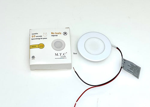 Pack of 10 Piece M0733  (White colour trim) :M.T.C Canada LED Puck Light/LED Low Voltage Recessed Under Cabinet Lights 12VDC 2W 200lm CETL Available White trim  3cct (3K-45K-6K)