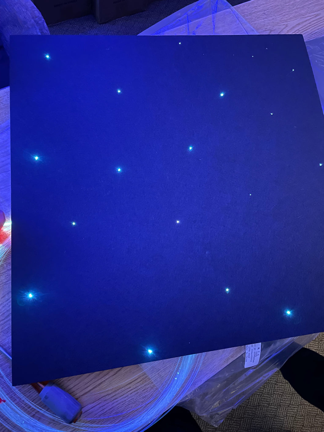 Pack of 25 Piece : M0764 : M.T.C Canada Fiber Star Ceiling Light 2x2 (600 x600 mm) Panel With 20 Fiber 4 Meter Length 24VDC RGBCW
