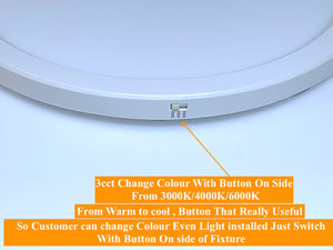 (Pack of 10) 5 Inch M0653 M.T.C Canada LED Slim Panel Surface Mount/LED Ceiling Light Round Dimmable 5 Inch 10W 1000lm 120VAC (3CCT 3K-4K-6K) Change Colour with Button CETL Certified