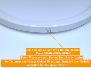 (Pack of 10) 9 Inch M0349: M.T.C Canada LED Slim Panel Surface Mount/LED Ceiling Light Round Dimmable 9 Inch 18W 1800lm 120VAC (3CCT 3K-4K-6K) Change Colour with Button CETL Certified