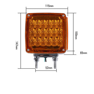 Pack of 2 Piece (1 Pair Left and Right) :M0701:M.T.C Canada Square LED Pedestal Fender Light Truck RV Trailer Double Face Turn Signal Brake