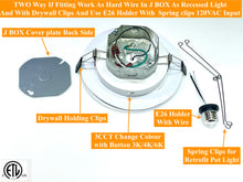 Pack Of 12 Piece ( M0727:M.T.C Canada LED Flat Pot Light 7.85 Inch Outside diameter Hole Size Need 5.6 inch Multi Fit Recessed Pot Light 15W 3cct (3K-4K-5K ) change Colour With Button 15W CETL )