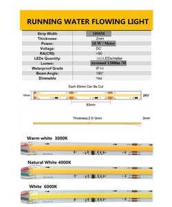 1 Pack M0741 :M.T.C Canada COB Running Water Flowing LED Strip Light Dream Colour 24VDC 10M (33 Feet No Drop in Voltage) 16 Watt/Meter Horse Race Sequential