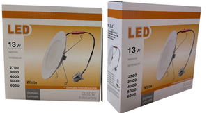 Upgraded (12 Pack) M0814 5&6":M.T.C Canada LED 5&6 inch Retrofit Flat Pot Light with E26 Holder 120VAC 13W 1300lm Dim 5CCT Change Colour with Button (2700K,3000K,4000K,5000K,6000K) CUL