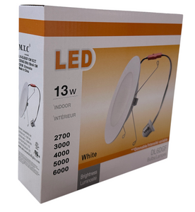 Upgraded (12 Pack) M0814 5&6":M.T.C Canada LED 5&6 inch Retrofit Flat Pot Light with E26 Holder 120VAC 13W 1300lm Dim 5CCT Change Colour with Button (2700K,3000K,4000K,5000K,6000K) CUL