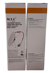 Upgraded (12 Pack) M0814 5&6":M.T.C Canada LED 5&6 inch Retrofit Flat Pot Light with E26 Holder 120VAC 13W 1300lm Dim 5CCT Change Colour with Button (2700K,3000K,4000K,5000K,6000K) CUL