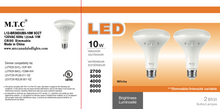 Pack of 24 Piece (M0815):M.T.C Canada LED BR 30 Bulb 5CCT 27K-6K Dimmable E26 Holder Cul Certified Watt:10W 1000lm BR30 (2700K,3000K,4000K,5000K,6000K) Change Colour with Button Input 120VAC