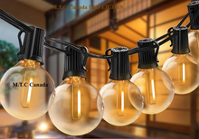 (Pack of 4 Set)(24 Ftx4 =96 FT) M0366 :CUL Certified M.T.C Canada 24Ft 12Piece LED G40 Outdoor Patio String Lights with LED Clear Bulbs,Warm White 2700K Ambience Indoor & Outdoor Lights for Patio