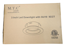 Pack of 24 : M0832- M.T.C Canada ® LED 3inch Retrofit kit With Gu10 Holder 120V 6W Dimmable 660lm 5CCT Change Colour With Button ( 2700,3000K ,4000K,5000,6000K ) CETL Certified to CSA STD 22.2