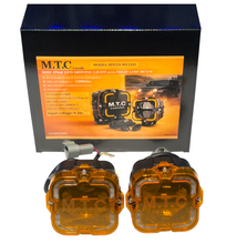 Full Kit M0854 – M.T.C Canada 4" 90W (45Wx2) LED Driving Light with DRL, High/Low Beam 6000K, IP68 Waterproof (12000LM, Amber DRL) With Dual Switch Wiring harness