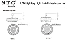 Pack of 4 Piece :M0658 : M.T.C Canada LED High Bay Light Linear UFO Series 200W 25,000lm 6000K Input Voltage 120VAC IP65 Waterproof / Dust Proof New Advance Model CUL certified