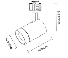 Pack of 12 Piece M0683 /W : M.T.C Canada LED Track light 30W 3000lm 3 Pin 3cct (3000K,4000K,6000K ) Change Colour With Button at Back side CETL Certified 3 Pin H type track Fit , Input 120VAC White  Housing