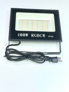 (Pack of 2 Piece) M0644: M.T.C Canada LED 100W Smart RGBCW Flood Light 10000lm Ip66 Input Voltage AC85-265 with 1.5M Wire and US Wall Plug CETL Certified (Pack of 2 Piece 100W Smart Flood Light)