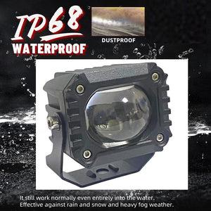 M0576: M.T.C Canada LED 2 inch Square White Amber LED Driving Work Light Bar Pods With Mount Bracket Spot Off Road Fog( 1 Pair)