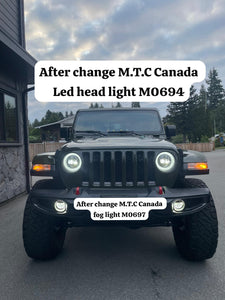 1 Pair ( M0697 : LED 4 inch 30W 6000K-6500K Projector Fog Lights JK and JL DOT Approved For Jeep Wrangler)