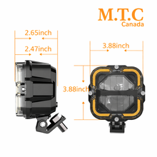 Full Kit M0854 – M.T.C Canada 4" 90W (45Wx2) LED Driving Light with DRL, High/Low Beam 6000K, IP68 Waterproof (12000LM, Amber DRL) With Dual Switch Wiring harness