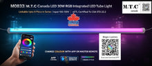 cETL Certified M0833 :(Pack of 25) M.T.C Canada LED 30W RGB Integrated LED Tube Light Linkable Upto 8 Piece in Series Input 100-130V Certified to CSA STD 22.2,with Bluetooth App