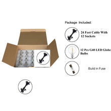 (Pack of 4 Set)(24 Ftx4 =96 FT) M0366 :CUL Certified M.T.C Canada 24Ft 12Piece LED G40 Outdoor Patio String Lights with LED Clear Bulbs,Warm White 2700K Ambience Indoor & Outdoor Lights for Patio