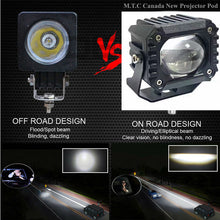 M0576: M.T.C Canada LED 2 inch Square White Amber LED Driving Work Light Bar Pods With Mount Bracket Spot Off Road Fog( 1 Pair)