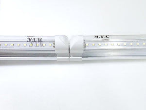 (Pack of 25)M0254 :LED T8 4 Feet Integrated Tube Light Fixture Linkable 36W 4680lm(130lm/W) 6000K CETL Certified Double Row Can Be Link Together Up to 4 Piece