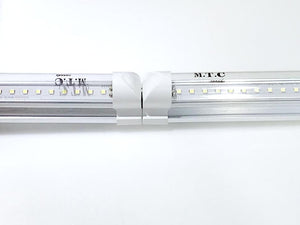 (Pack of 4 )M0254:LED T8 4 Feet Integrated Tube Light Fixture Linkable36W 4680lm(130lm/W) 4000K CETL Certified Double Row Can Be Link Together Up to 4 Piece