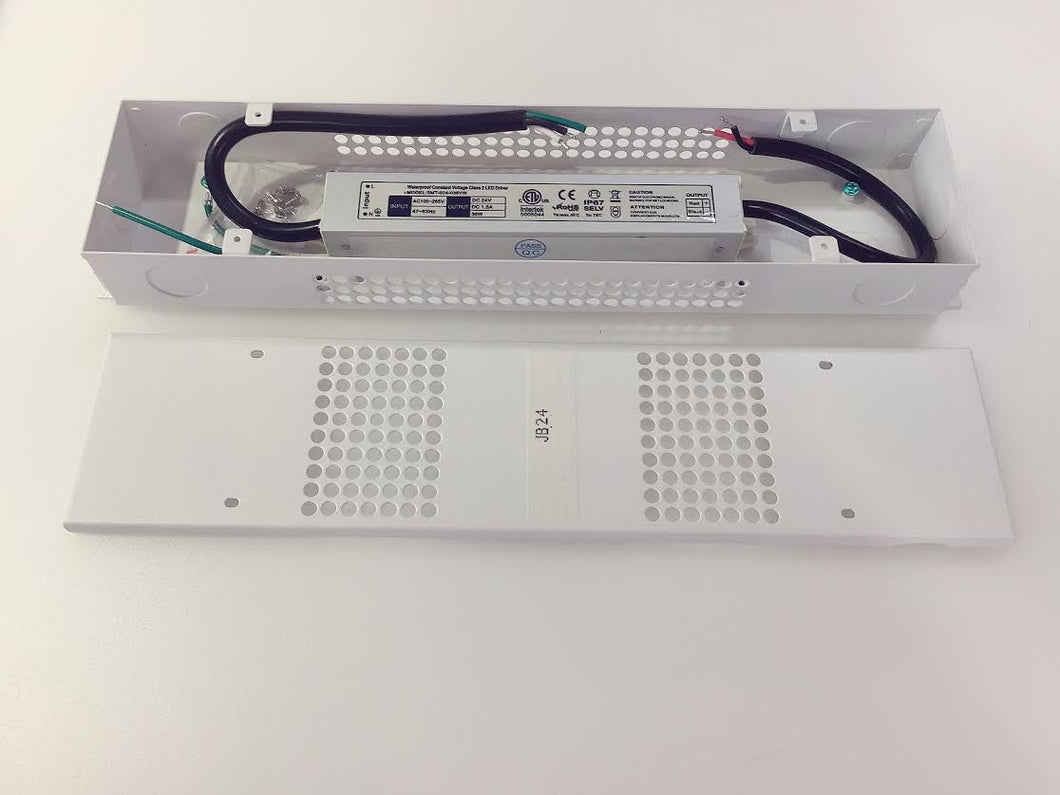 M0444 : LED Constant Voltage Power Supply With J BOX 36W 24VDC LED Power Supply Waterproof IP67  CETL Certified Input Voltage 100-265Vac Output Voltage 24VDC 1.5 A