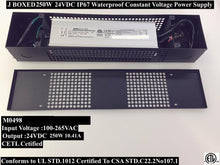 M0498 :LED Constant Voltage Power Supply With J BOX 250W 24VDC Waterproof IP67 Outdoor/Indoor CETL Certified Input: 100-265Vac Output:24VDC 10.41A