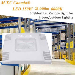 M0317 : LED Canopy Light 150W 21,000lm 6000K Bright White CULOutdoor /Indoor Bright White Waterproof IP65