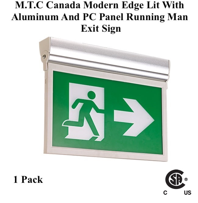 M0213 M.T.C Canada LED Running Man Exit Sign Modern Edge
