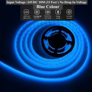 M0449:LED Strip Lights 24VDC 10M 33ft No Drop In Voltage IP44 Waterproof 1200 LEDs 2835 SMD in Single colour,24V DC And 600LED 5050 SMD in RGB LED Flexible Tape